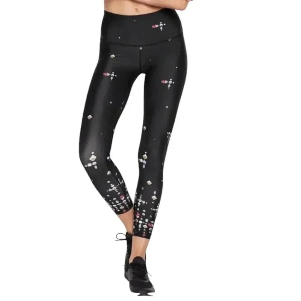 Victoria Secret Sport 7/8  Legging Black Jewel Athletic Pants SZ Small
